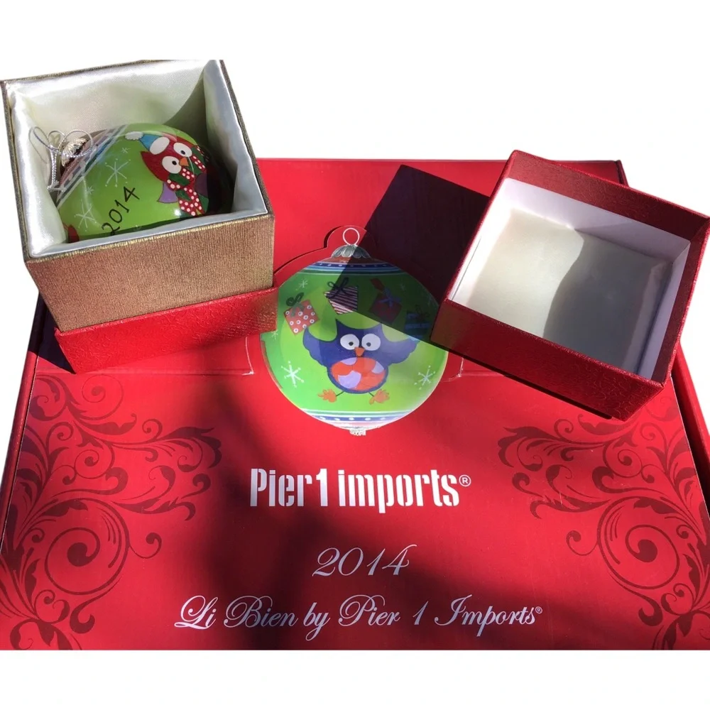 Pier 1 Li Bien 2014 Boxed Vintage Collectors Owl Ornament